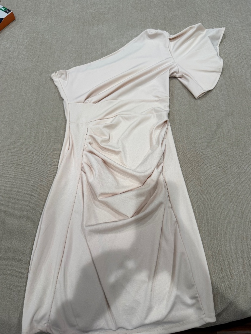 One shoulder dress (peach colored)